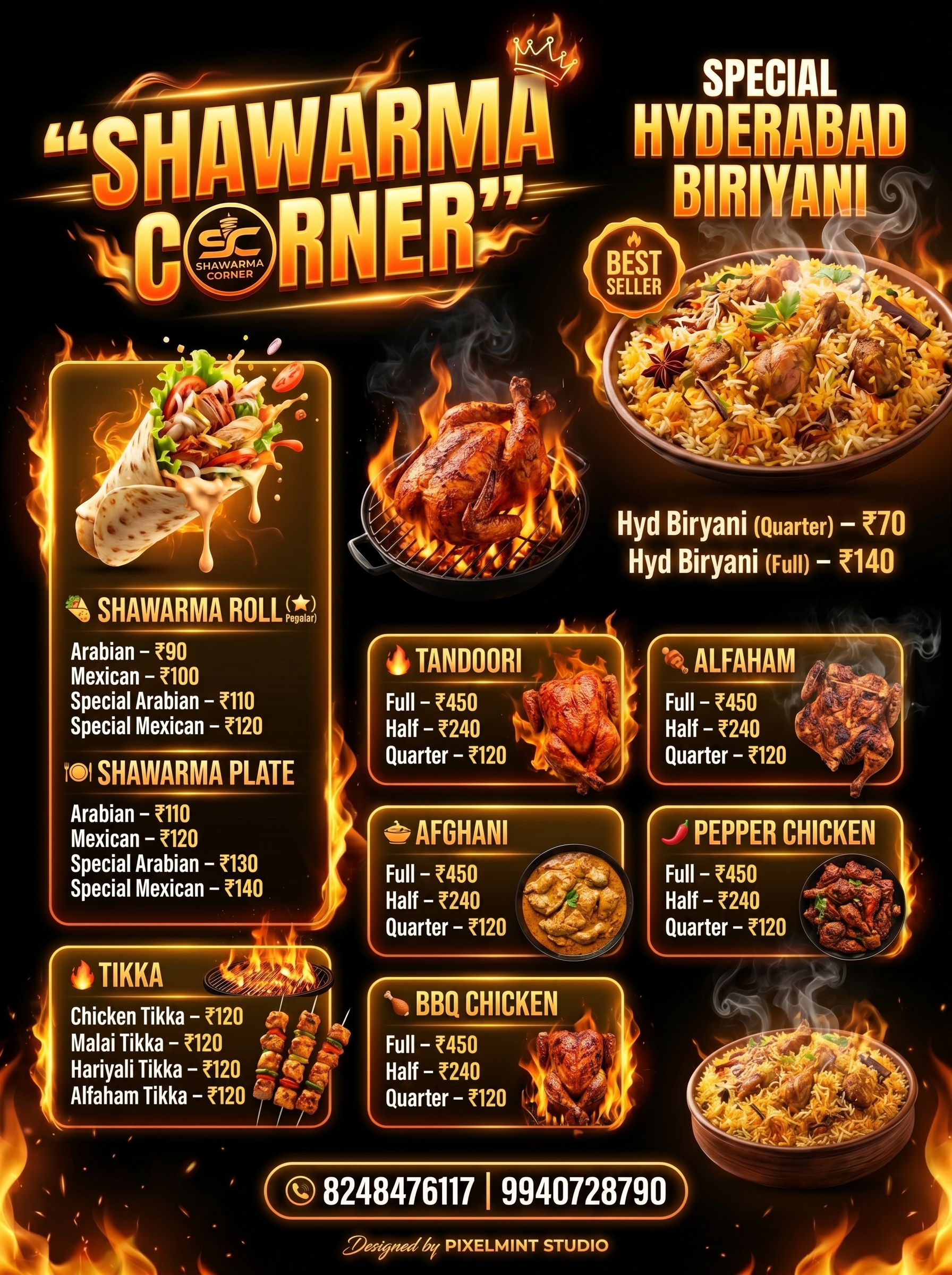 Shawarma Corner Menu Card Design